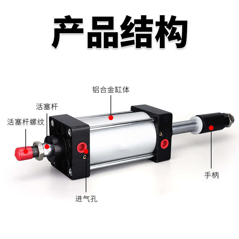 亚德客型可调行程气缸SCJ32/40/50/63/80/100X25*50X75X100S125-S