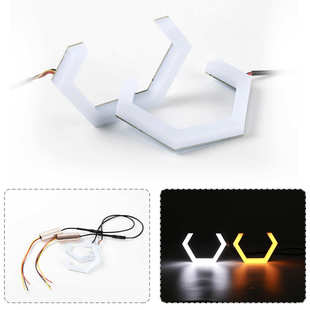 日行灯雾 跑马双色改装 厂家直销天使眼白 黄控制六角棉光透镜改装