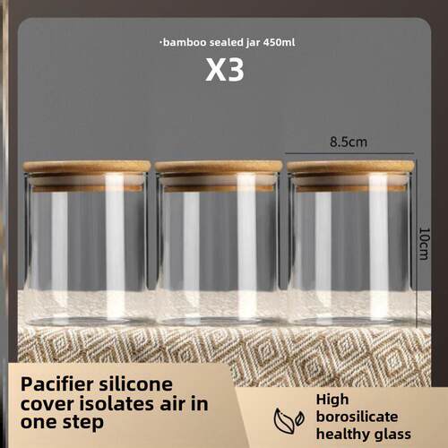 Glass bottle with lid retractable jar, tea jar, storage jar,