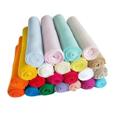 厂家新货全棉针织21支2*2螺纹弹力氨纶罗纹袖口布料定染现货