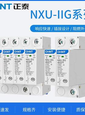 浪涌保护器NXU-IIG 二级电源防雷器家用2p20KA4p40KA保护开关