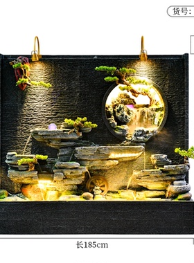 大型假山流水喷泉摆件水幕墙屏风酒店别墅招财风水轮庭院鱼池装饰