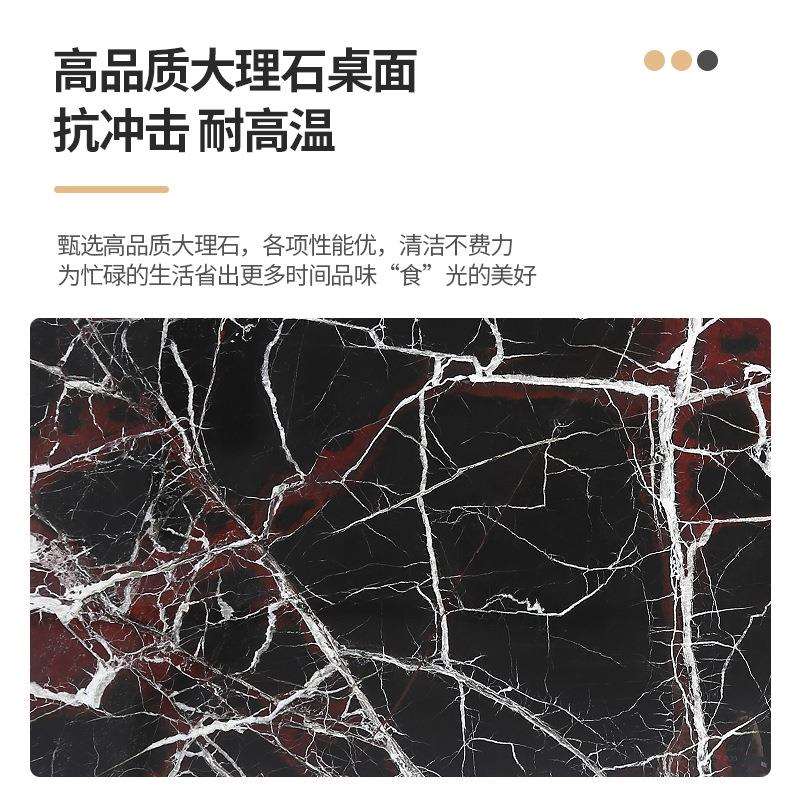 奢石超晶餐台高档别墅长方形餐桌意式天然大理石奥利奥灰客厅家具