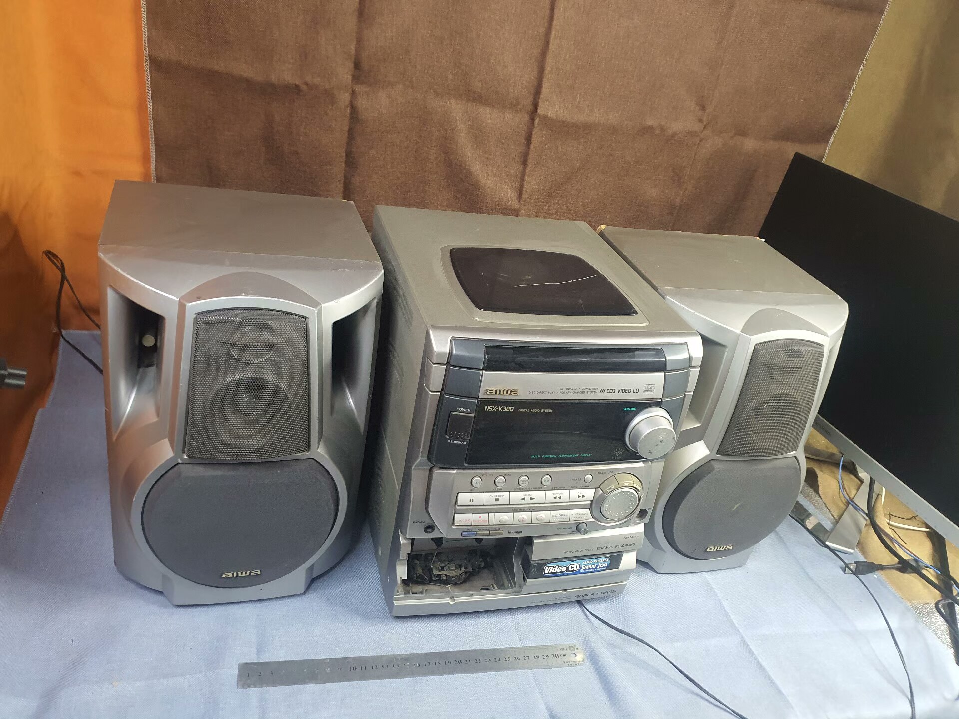 AIWA爱华 K380组合音响一套 CD/卡带/收音 功能正