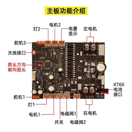 RXG7-TXG3 改装高速打窝船8.4V 12V饵料船拖钩遥控套装