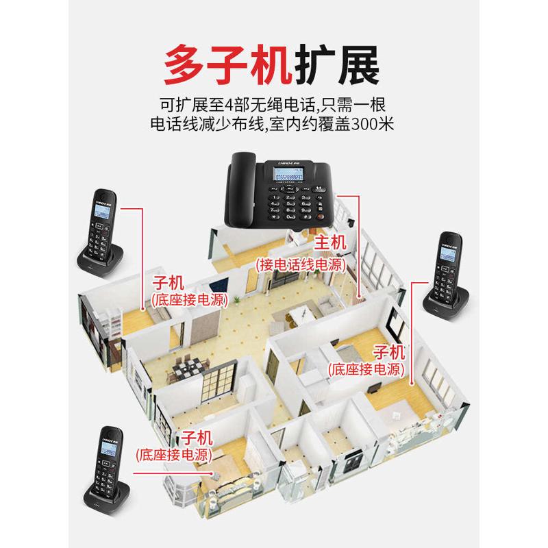 中诺W128无绳电话机家用商务办公子母机座机　无线电话一拖一拖二