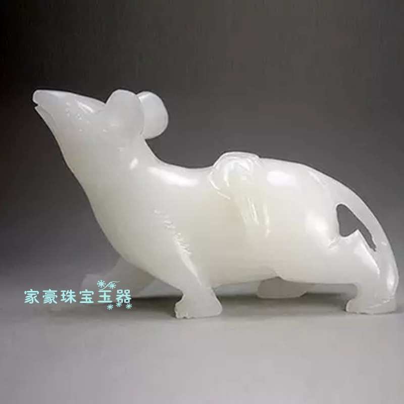 阿富汗白玉十二生肖玉石摆件 居家礼品摆饰