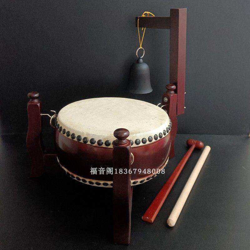 小号铃子鼓1套寺院钟鼓法器3寸地中早晚课助念打击乐器佛堂摆件