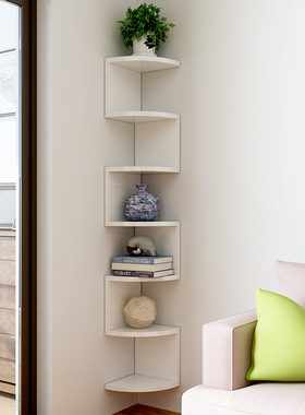 置物架墙上墙角拐角免打孔悬空厨房卧室客厅墙壁三角多层收纳