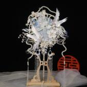 团扇新娘结婚材料diy双面高级喜扇秀禾婚礼成品婚扇手工扇子新婚