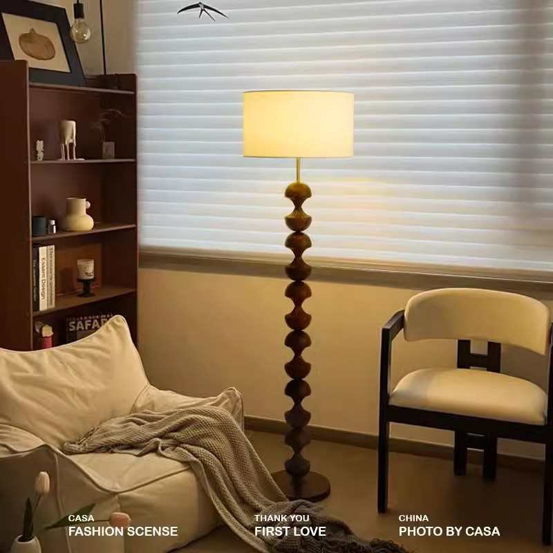 法式中古客厅落地灯温馨沙发旁侘寂风高级感卧室装饰氛围灯casagd
