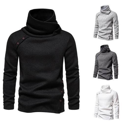 Knitted sweater men's sweater pile collar men's sweater