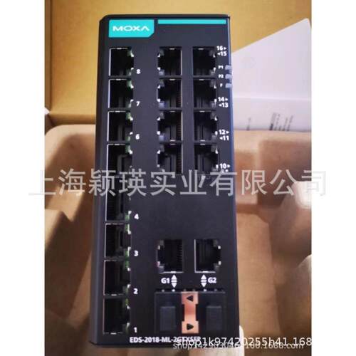 MOXA EDS-2018-ML-2GTXSFP 非网管16个百兆电口2个千兆光电复合口