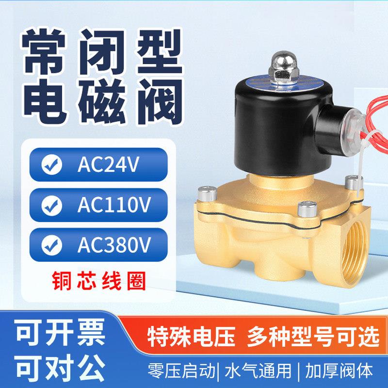 常闭电磁阀电子开关水管自动控制水阀气阀特殊电压AC24V380V110V