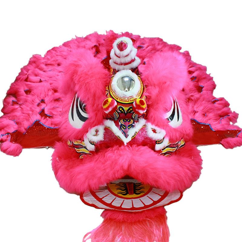 玫红南狮羊毛南狮舞狮道具南狮醒狮舞龙舞狮道具