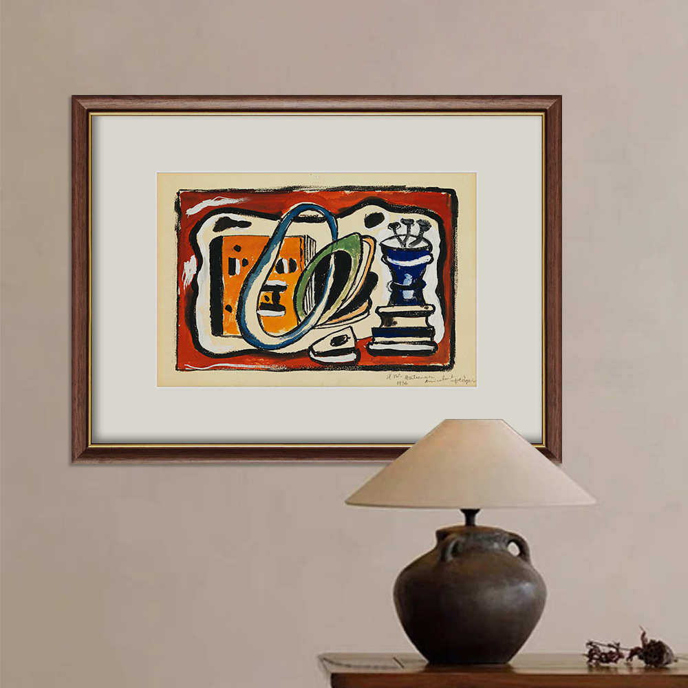 感墙装饰画法式古方虎艺术实木抽象背景挂画小众复沙发客厅高级