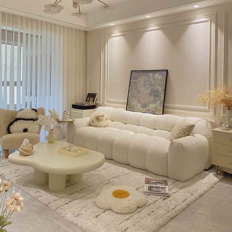 奶油风休布艺沙发客厅小户型家用糖闲简约现代ITD双三人红网棉花