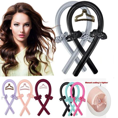 Heatless Curling Rod Headband No Heat Silk Curls Ribbon Hair