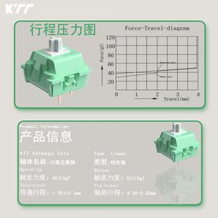 KTT白菜豆腐轴V2导光柱5脚线性轴厚润麻将音机械键盘热插拔轴改装