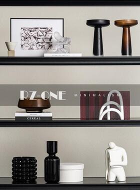 现代客厅开 放格书柜桌面摆件高档样板房软装组合轻奢设计师软装