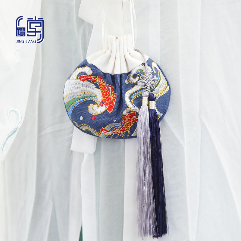 端午节香包香囊空袋子小挂件刺绣荷包锦鲤成品古风布袋随身携带