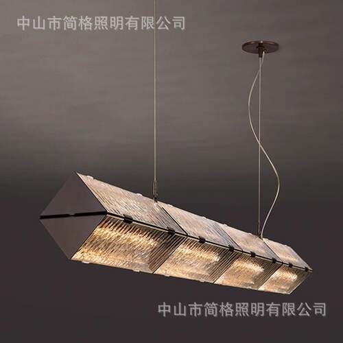 意式极简餐厅吊灯轻奢现代简约吧台创意玻璃酒店设计师一字长条灯