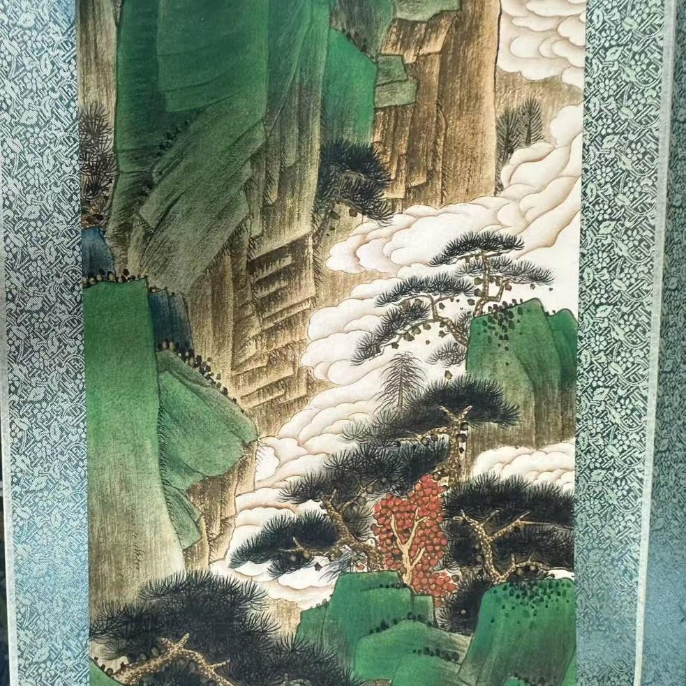 古玩现货四连壁画名人仿古字画山水人物四条屏挂画客厅四条屏