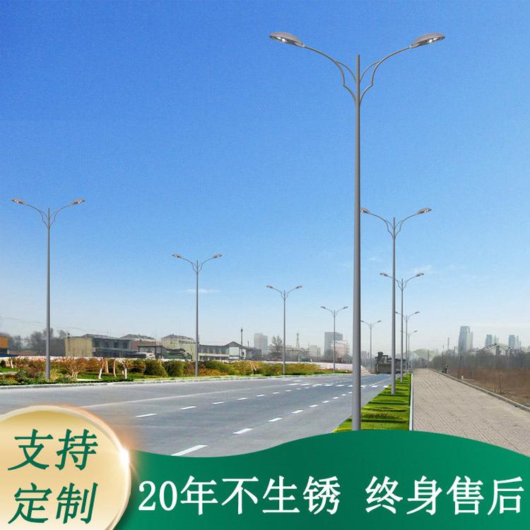 厂家led海螺臂6米8米路灯杆 市政道路工程照明市电臂路灯