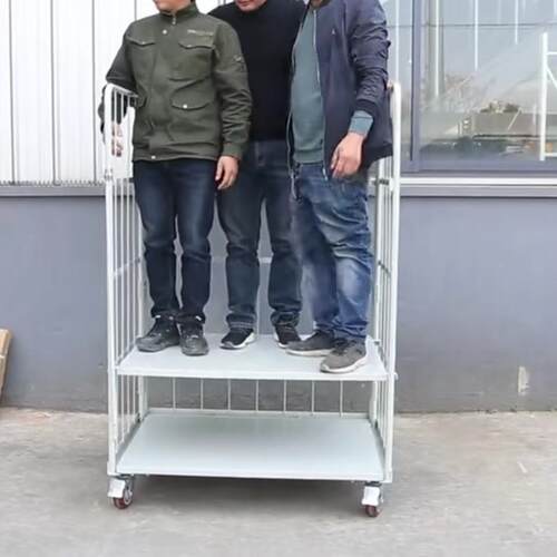 深圳苏州移动折叠物流台工256厂电理商仓库车货运周转搬笼车推拉