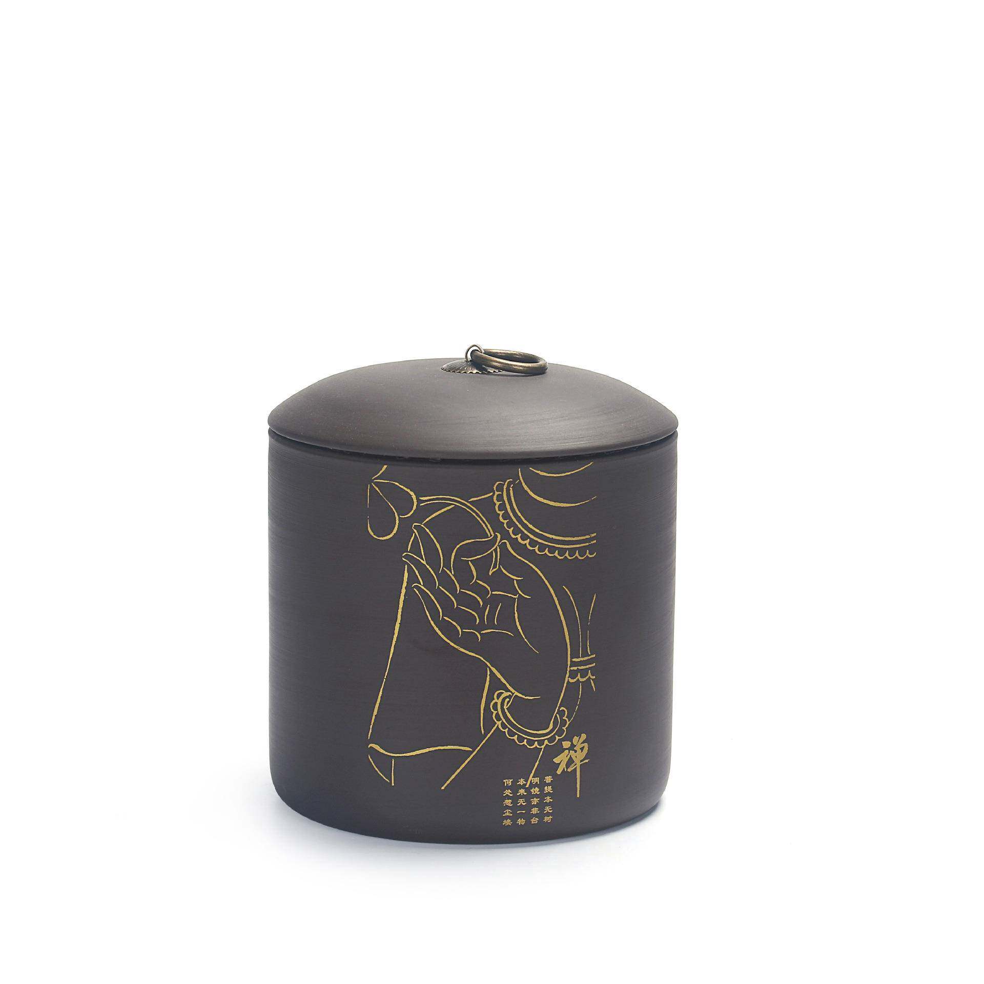 紫砂茶叶罐密封罐大号茶缸茶叶罐一斤装红茶普洱储茶罐可