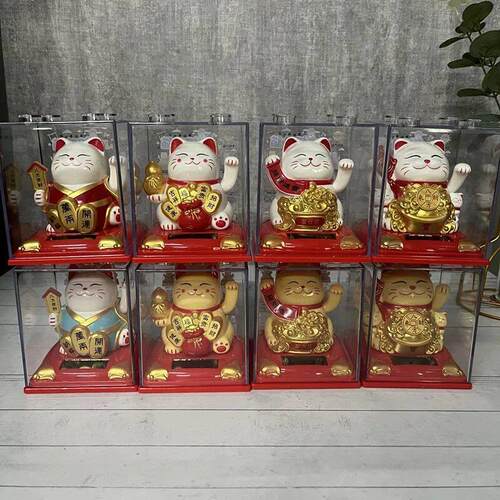 2 inch Solar mini lucky cat light rocking car boys and girl