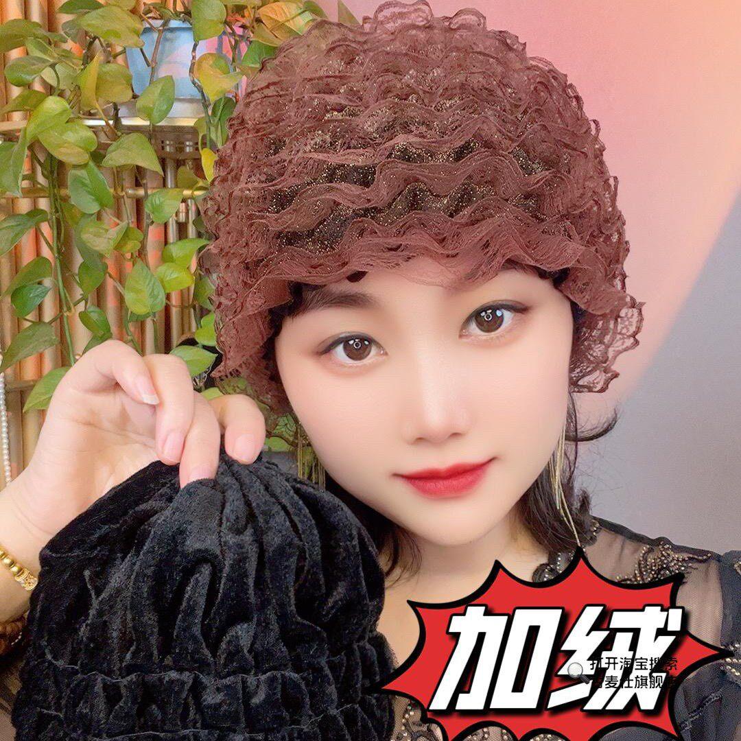 老年人妈妈帽子假发帽遮白发碎发包头帽奶奶镂空套头帽中包头帽子