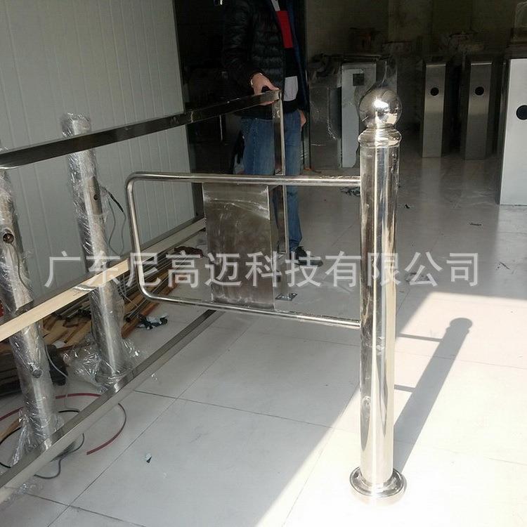 超市手推单向不锈钢摆闸 商店进出口通道柱式滚闸门 机械三辊闸机