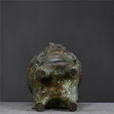 江西大洋洲博物馆商代立鹿耳四足甗铜祥德古玩博物馆收藏摆件高档