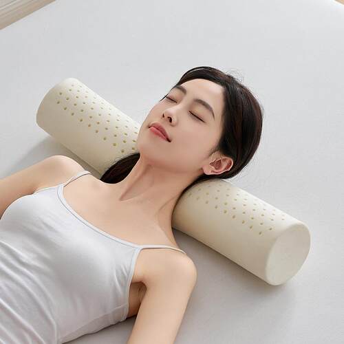 乳胶圆柱颈椎枕小圆枕护颈专用橡胶长条圆形糖果睡眠单人成人枕头