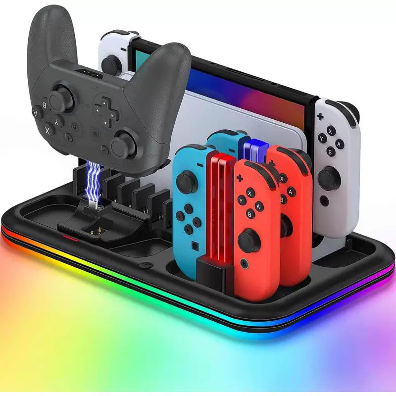 Светящийся хост-охлаждающая база многофункциональная ручка Joy-Con зарядная база для гейминга RGB настольная база