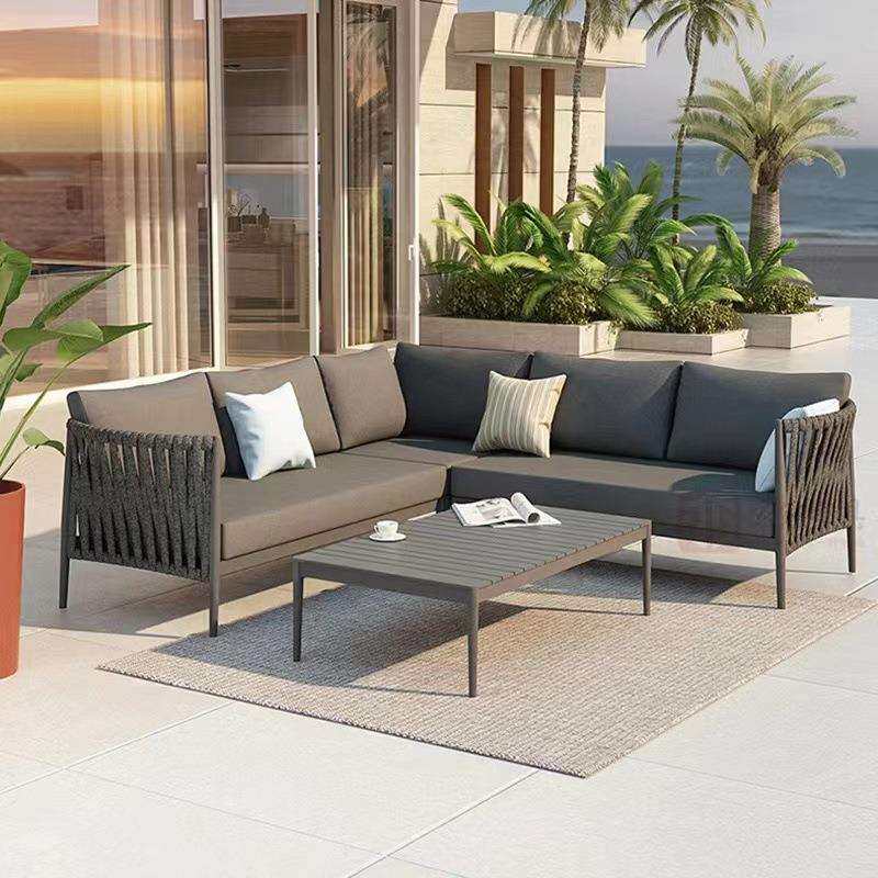 户外沙发特斯林织带阳台庭院花园别墅酒店民宿露天休息区沙发组合