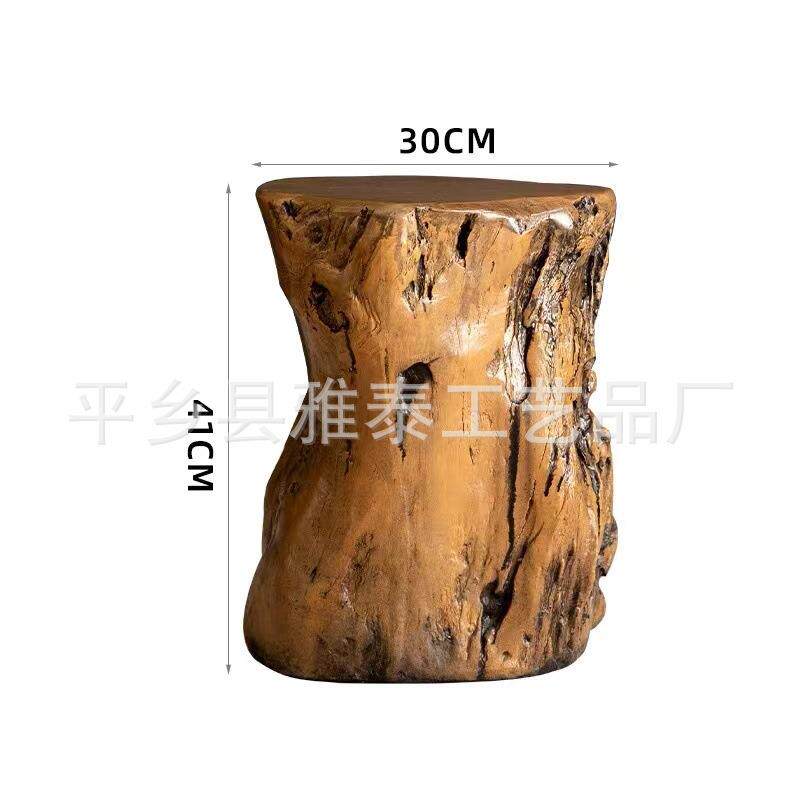 户外庭院阳台原木树桩桌椅树脂仿根雕木桩凳子圆木墩凳底座圆木凳
