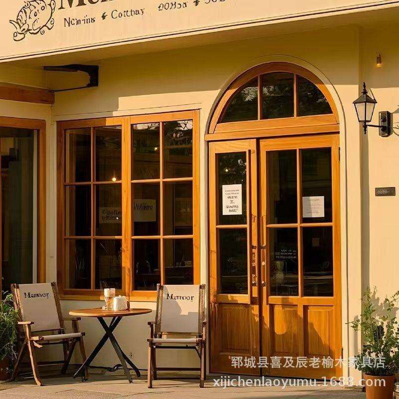 木窗推拉窗室内实木上下折叠窗老榆木田园风左右上翻折叠窗户