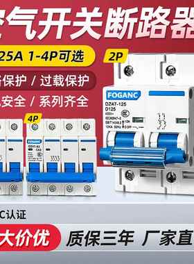 DZ47-63小型断路器空气开关1p2p3p4p家用空开关16A32A63A100A125A