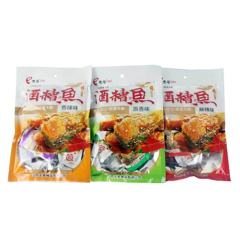 江西九江特产湖口愚哥牌酒糟鱼休闲食品原味香辣麻辣味100g单包