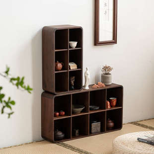 胡桃木多宝格置物架功夫茶具架子家用桌面博古架茶杯展示架茶摆件