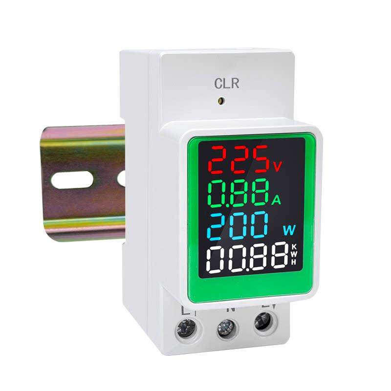智能电表家用电能表功率测试仪110v220v电压数显电流表多功能导轨