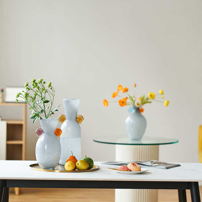 渐变中古直双耳筒花瓶高级手工装装饰电视柜摆件软餐桌创意北欧感,家居饰品,花瓶,淘宝优惠券,粉丝福利购,淘宝优惠卷