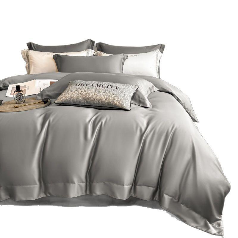 100支贡人长绒棉被套缎单CRMDP-05件店纯棉被罩宾馆酒纯色单双全