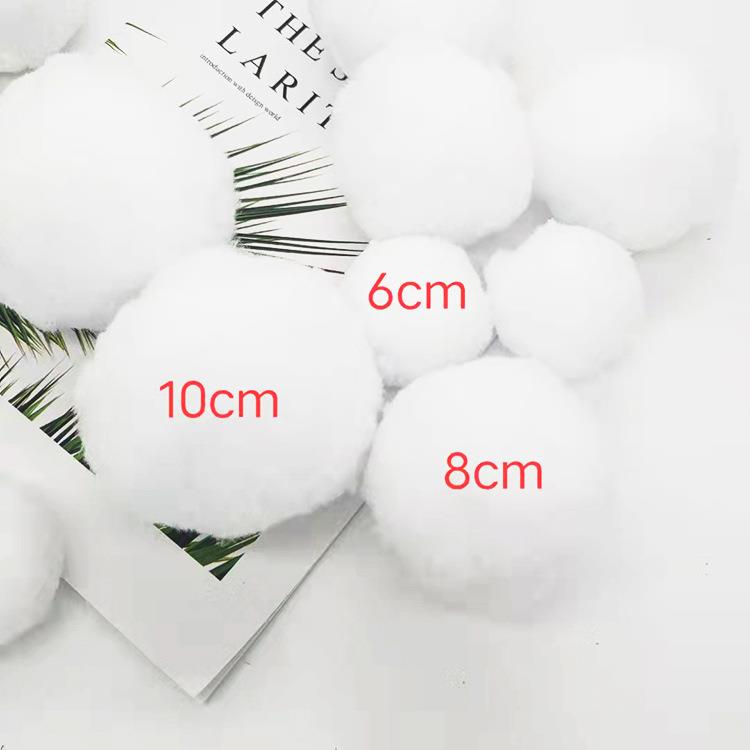 大毛球8cm现货白色圣诞diy毛球雪球 室内打雪仗毛球 填充物球心