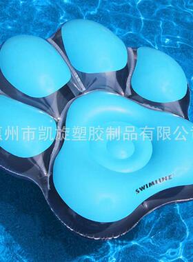 厂家直供 充气狗爪子浮排 PVC吹气狗脚印气垫 儿童水上冲浪漂浮垫