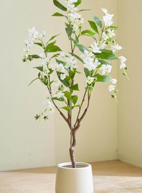 彷地真绿色JPQ植物垂茉莉花室内大型彷彷生绿植丝生假花树摆件落