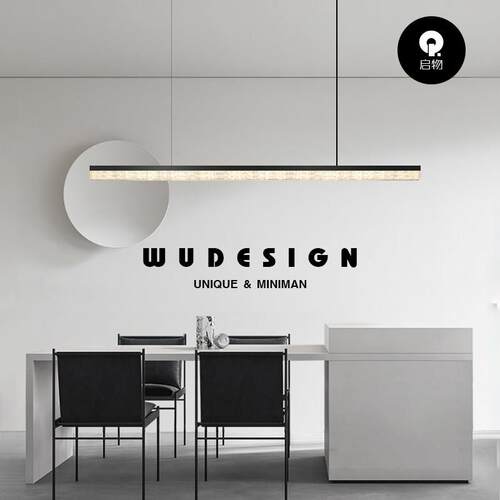 意式极简全铜饭厅吊灯现代简约吧台北欧设计师高端一字玻璃长条灯