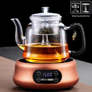 新型大容量玻璃泡茶机喷雾式蒸壶沸水保健壶家用智能电陶瓷炉套装